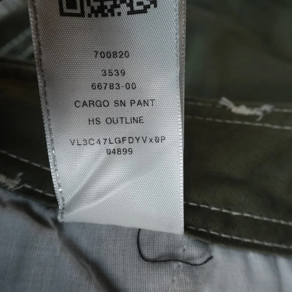 NEW True Religion Pants Mens 34X32 Green Cargo Baggy White Contrast Stitch Y2K
